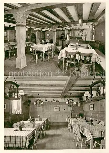 AK / Ansichtskarte Huegelsheim Hotel Restaurant Zum Hirsch Gaststube Huegelsheim