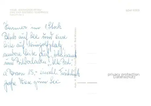 AK / Ansichtskarte Bad_Wiessee_Tegernsee Haus Kinshofer Pfirn Aussenansicht Bad_Wiessee_Tegernsee