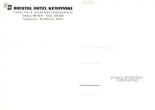 AK / Ansichtskarte Berlin Bristol Hotel Kempinski Aussenansicht Berlin