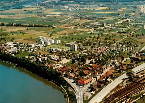 AK / Ansichtskarte Stein_AG Fliegeraufnahme mit Rhein Stein_AG