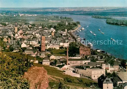 AK / Ansichtskarte Ruedesheim_am_Rhein Fliegeraufnahme Teilansicht 