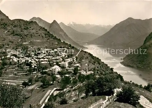 AK / Ansichtskarte Porlezza_Lago_di_Lugano Bre Villaggio e sfondo di Porlezza Porlezza_Lago_di_Lugano