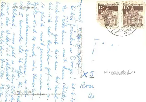 AK / Ansichtskarte Weikersheim %FA Teilansicht Weikersheim