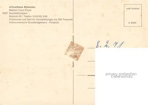 AK / Ansichtskarte Rheinfeld_Dormagen Forsthaus Bolande  Aussenansicht Rheinfeld Dormagen