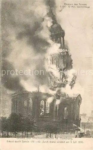 AK / Ansichtskarte Hamburg Brand der Michaeliskirche  Hamburg