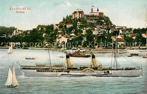 AK / Ansichtskarte Blankenese_Hamburg Suellberg m. Dampfer S.R.D. Cobra 