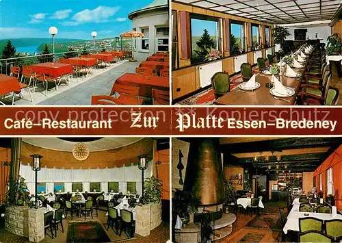 AK / Ansichtskarte Bredeney Cafe Rest. Zur Platte Innen und Aussen m. Terrasse Webeschreibung Bredeney