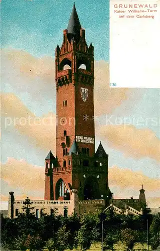 AK / Ansichtskarte Grunewald_Berlin Kaiser Wilhelm Turm auf dem Carslberg Grunewald Berlin
