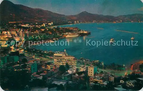 AK / Ansichtskarte Acapulco Vista Nocturna de la Bahia Acapulco