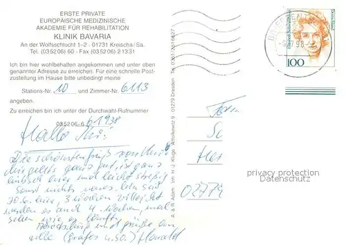 AK / Ansichtskarte Kreischa Klinik Bavaria  Kreischa