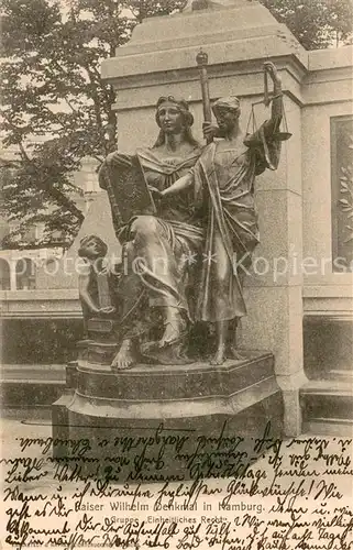 AK / Ansichtskarte Hamburg Kaiser Wilhelm Denkmal Hamburg