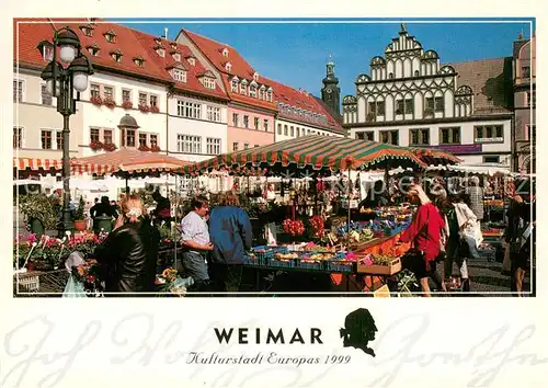 AK / Ansichtskarte Weimar__Thueringen Markttag 
