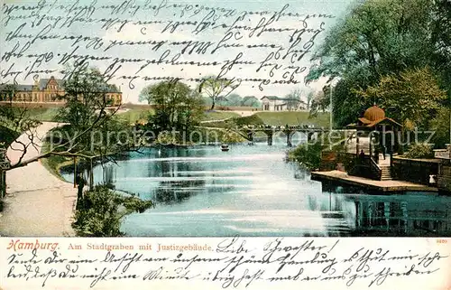AK / Ansichtskarte Hamburg Am Stadtgraben mit Justizgebaeude Hamburg