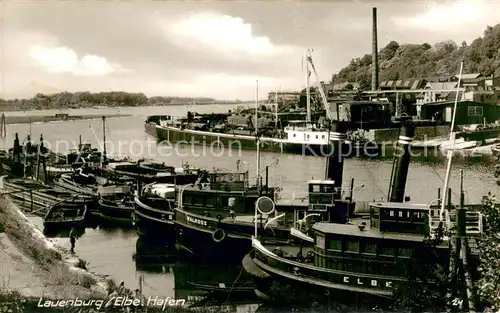 AK / Ansichtskarte Lauenburg_Elbe Hafenpartie Lauenburg Elbe