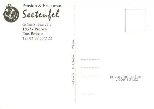 AK / Ansichtskarte Prerow_Ostseebad Pension Restaurant Seeteufel Innen  und Aussenansichten Prerow_Ostseebad