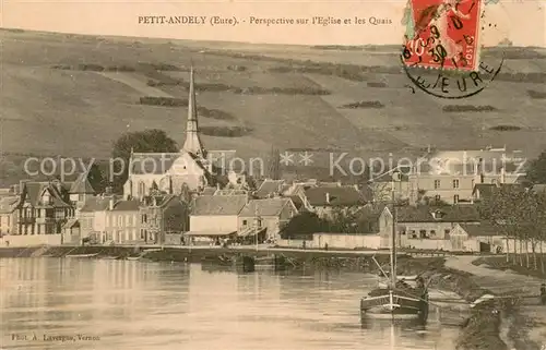 AK / Ansichtskarte Petit_Andely_Le Perspective sur l Egliese et le Quais Petit_Andely_Le