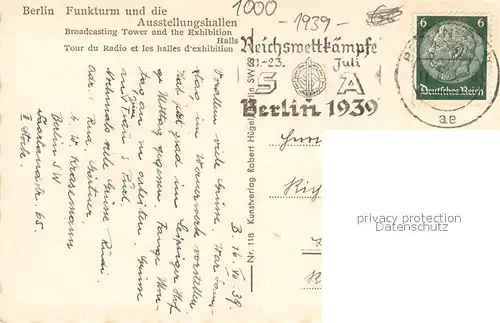 AK / Ansichtskarte Berlin Funkturm und die Austellungshallen Berlin