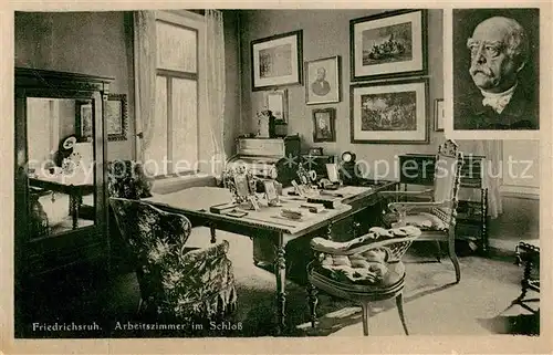 AK / Ansichtskarte Friedrichsruh_Aumuehle Arbeitszimmer im Schloss Friedrichsruh_Aumuehle