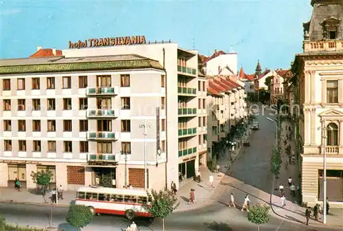 AK / Ansichtskarte Tirgu_Mures_Romania Hotel Transilvania Strassenbahn 