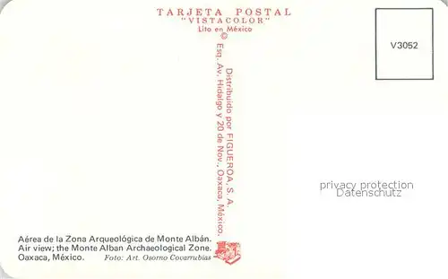AK / Ansichtskarte Oaxaca_Mexico Air view the Monte Alban Archaeological Zone 