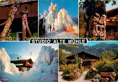 AK / Ansichtskarte Mayrhofen_Zillertal Studio Alte Muehle Ausstellungen Mineralien Edel und Halbedelsteine Gemaelde Schnitzereien Bunte Eisberge Mayrhofen_Zillertal