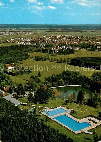 AK / Ansichtskarte Bad_Woerishofen Fliegeraufnahme mit Freischwimmbad am Sonnenbuechlsee und Gartenstadt Bad_Woerishofen