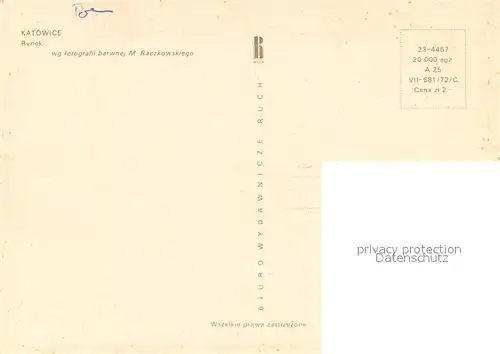 AK / Ansichtskarte Katowice Rynek Katowice