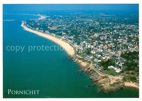 AK / Ansichtskarte Pornichet La pointe de Congrigoux la plage et le quartier den Bonne Source Vue aerienne Pornichet