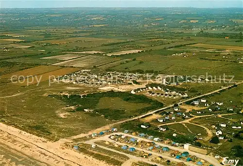 AK / Ansichtskarte Portbail Vue aerienne du village et de la plage Portbail