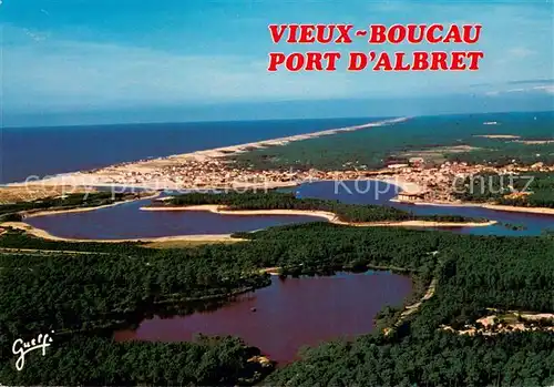 AK / Ansichtskarte Vieux Boucau les Bains Port dAlbret Etang de Pinsolle et Lac de Port Vue aerienne Vieux Boucau les Bains