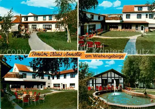 AK / Ansichtskarte Bad_Holzhausen_Luebbecke Pension Haus Annelie Gartenterrasse Brunnen Bad_Holzhausen_Luebbecke