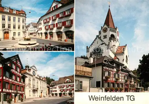 AK / Ansichtskarte Weinfelden mit Thomas Bornhauser Brunnen Rathaus und Kirche Weinfelden