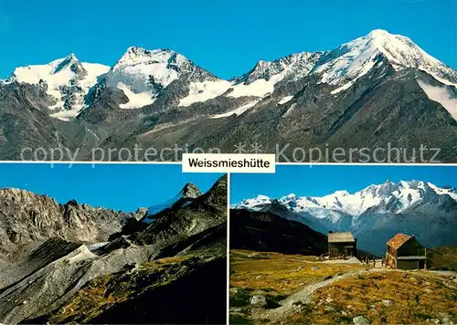 AK / Ansichtskarte Weissmieshuette_2726m_Saastal Fletschhorn Lagginhorn Weissmies Jaegigrat Mischabel 