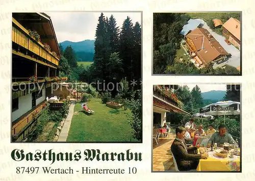 AK / Ansichtskarte Wertach Gasthaus Marabu Fliegeraufnahme Terrasse Wertach