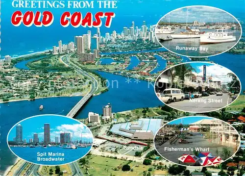 AK / Ansichtskarte Queensland Air view Spit Marina Broadwater Runaway Bay Nerang Stret Fishermans Wharf Queensland