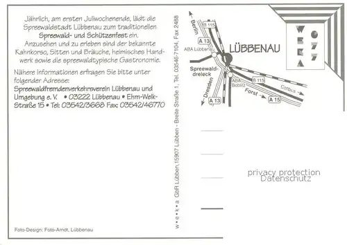 AK / Ansichtskarte Luebbenau_Spreewald Traditionelles Spreewald  und Schuetzenfest Beschreibung Luebbenau Spreewald