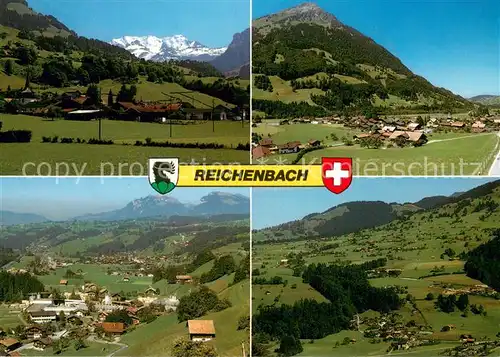 AK / Ansichtskarte Reichenbach_Kandertal_BE Dorf mit Bluemlisalp Kien Dorf mit Niesen Faltschen Reichenbach_Kandertal_BE
