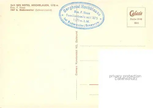AK / Ansichtskarte Badenweiler Hotel Hochblauen im Hochschwarzwald Innen  und Aussenansichten m. Umgebung Badenweiler