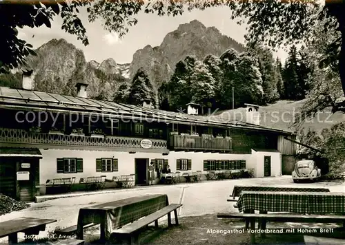 AK / Ansichtskarte Koenigssee Alpengasthof Vorderbrand Aussenansicht m. Hohem Brett Koenigssee