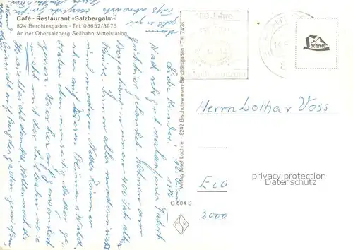 AK / Ansichtskarte Berchtesgaden Cafe Restaurant Salzbergalm Gaststube Terrasse Berchtesgaden