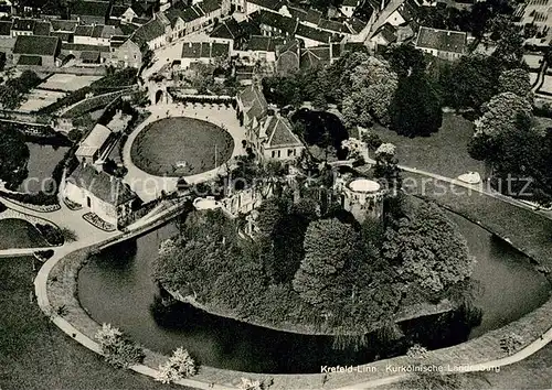 AK / Ansichtskarte Linn_Krefeld Kurkoelnische Landesburg Fliegeraufnahme Linn Krefeld