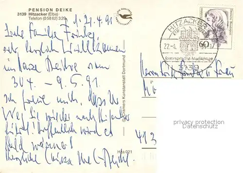 AK / Ansichtskarte Hitzacker_Elbe Pension Deike Aussenansicht Hitzacker Elbe