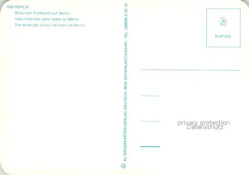 AK / Ansichtskarte Berlin Blick vom Funkturm Berlin