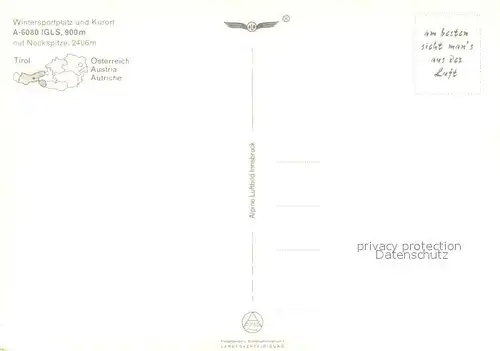 AK / Ansichtskarte Igls_Tirol Fliegeraufnahme mit Nockspitze Igls_Tirol