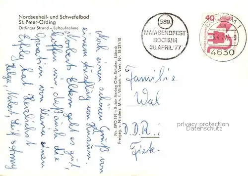 AK / Ansichtskarte St_Peter Ording Ordinger Strand Fliegeraufnahme St_Peter Ording