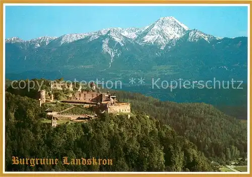AK / Ansichtskarte Villach_Kaernten Burgruine Landskron am Ossiachersee Fliegeraufnahme Villach_Kaernten