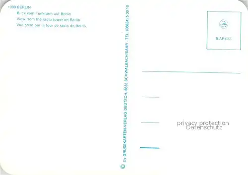 AK / Ansichtskarte Berlin Blick vom Funkturm Berlin