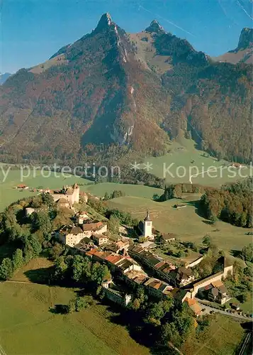 AK / Ansichtskarte Greyerz Fliegeraufnahme Greyerz