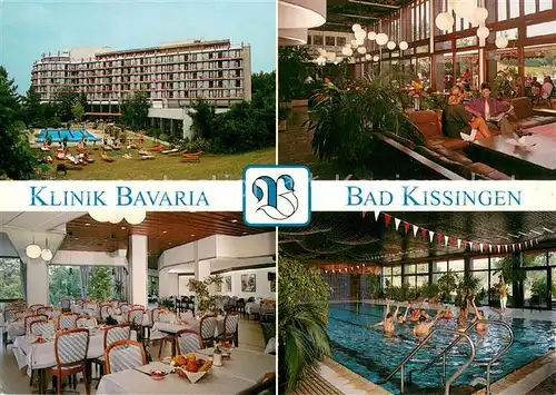 AK / Ansichtskarte Bad_Kissingen Klinik Bavaria Gastraum Speisesaal Hallenbad Bad_Kissingen