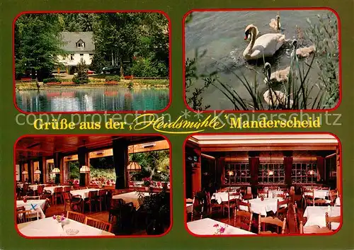 AK / Ansichtskarte Manderscheid_Eifel Cafe Restaurant Hotel Heidsmuehle Teilansichten Innen und Aussen Manderscheid Eifel